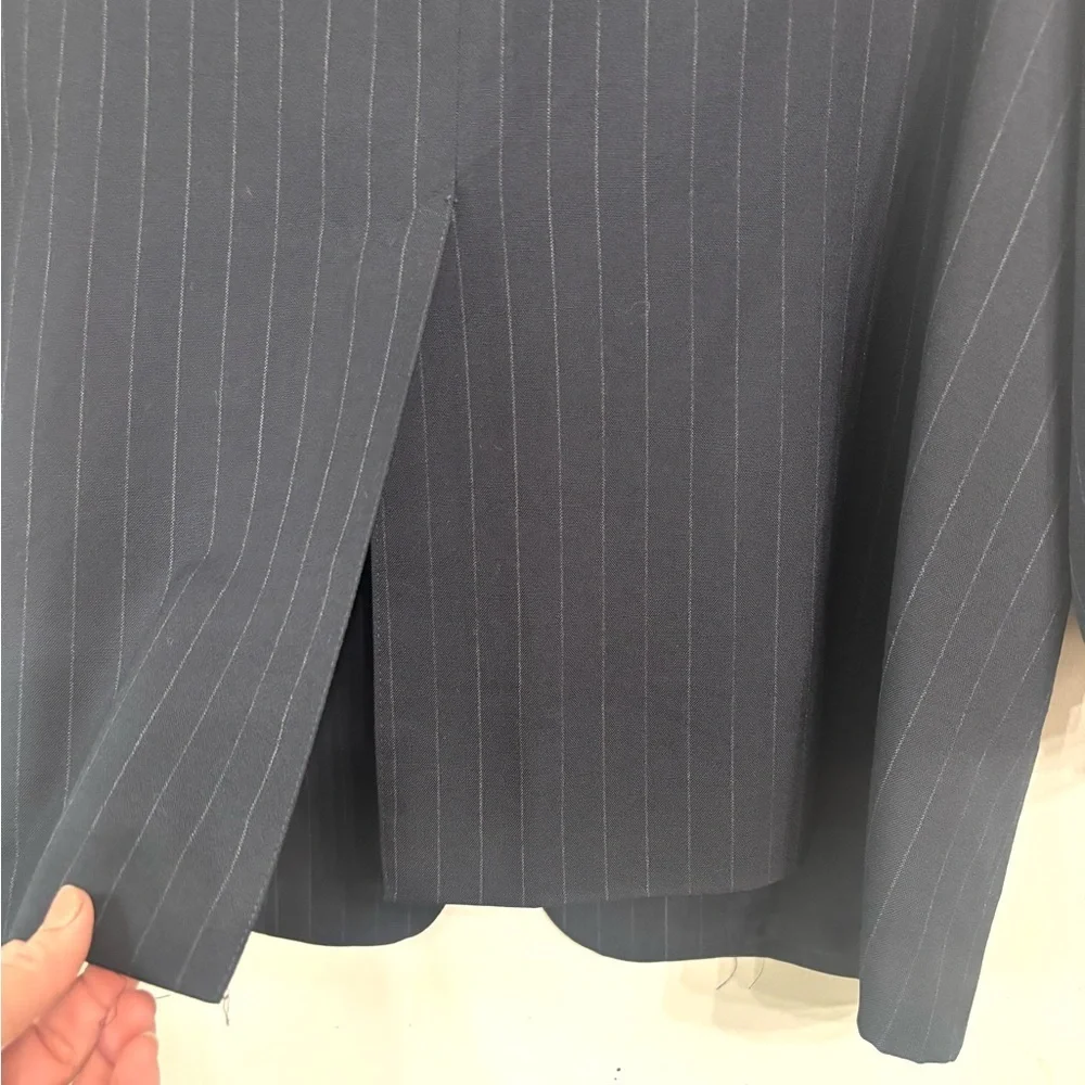 Brooks Brothers Wool Navy Blue gray Pinstripe Blazer Sportcoat Suit Jacket 45R